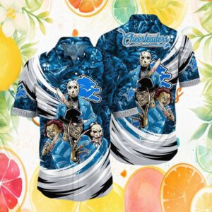 Detroit Lions Horror Movie Villains “Cheerleaders” Halloween Hawaiian Shirt
