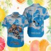 Detroit Lions 3D Floral Pattern Blue And White Hawaiian Shirt Detroit Lions 3D Floral Pattern Blue And White Hawaiian Shirt