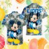 Detroit Lions Honolulu Blue Palm Tree Silhouette Hawaiian Shirt Detroit Lions Honolulu Blue Palm Tree Silhouette Hawaiian Shirt