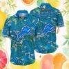 Detroit Lions Fierce Mascot Jungle Leaf Tropical Hawaiian Shirt Detroit Lions Fierce Mascot Jungle Leaf Tropical Hawaiian Shirt