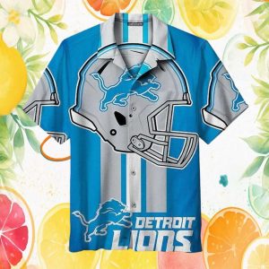 Detroit Lions NFL Oversized Helmet Graphics Light Blue Hawaiian Shirt Detroit Lions NFL Oversized Helmet Graphics Light Blue Hawaiian Shirt