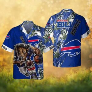 Buffalo Bills Angry Buffalo Mascot Tropical NFL Hawaiian Shirt