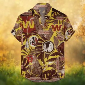Washington Commanders Yellow & Burgundy Tribal NFL Hawaiian Shirt