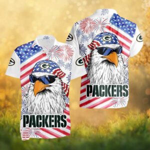 Green Bay Packers American Flag Eagle Patriotic Hawaiian Shirt