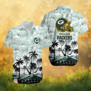 Green Bay Packers Beach Clouds Sunset Tropical Hawaiian Shirt