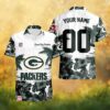 Green Bay Packers NFL Hawaiian Shirt Dark Green and Gold Split Brush Style Green Bay Packers NFL Hawaiian Shirt Dark Green and Gold Split Brush Style