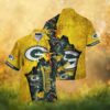 Green Bay Packers Custom Name & Number Tropical Hibiscus White Hawaiian Shirt Green Bay Packers Custom Name & Number Tropical Hibiscus White Hawaiian Shirt