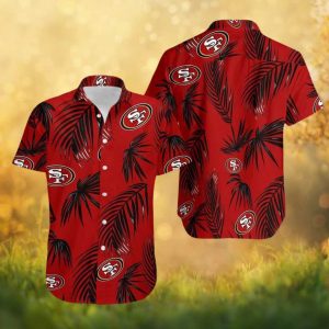 San Francisco 49ers Red Night Tropical Palm Frond Hawaiian Shirt