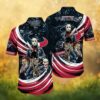 Houston Texans NFL Helmet & Player Red Tropical Palm Custom Hawaiian Shirt Houston Texans NFL Helmet & Player Red Tropical Palm Custom Hawaiian Shirt