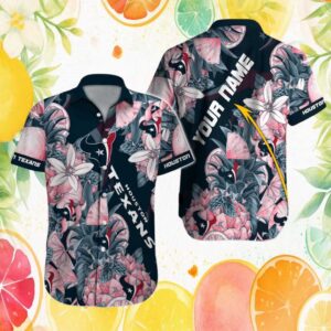 Houston Texans NFL Floral Pineapple Tropical Pattern Personalized Hawaiian Shirt