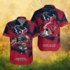 Houston Texans Horror Slashing Characters Halloween Hawaiian Shirt Houston Texans Horror Slashing Characters Halloween Hawaiian Shirt
