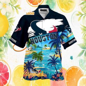 Houston Texans NFL Tropical Beach Paradise Custom Name Hawaiian Shirt