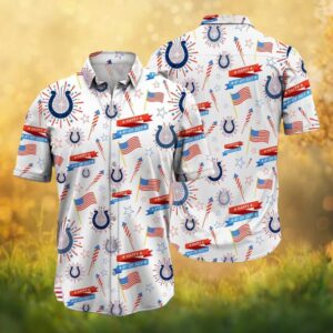 Indianapolis Colts 4th of July Patriotic Stars & Stripes Hawaiian Shirt