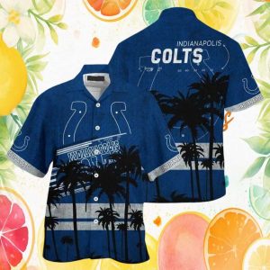 Indianapolis Colts Blue Palm Tree Silhouette NFL Summer Hawaiian Shirt Indianapolis Colts Blue Palm Tree Silhouette NFL Summer Hawaiian Shirt