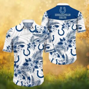 Indianapolis Colts Elegant White Floral Logo Hawaiian Shirt