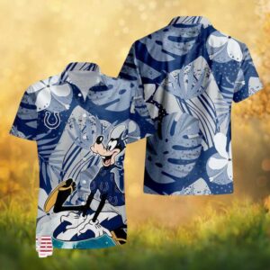 Indianapolis Colts Goofy Surfing Blue Tropical NFL Hawaiian Shirt