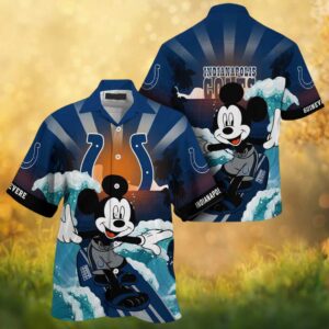 Indianapolis Colts Mickey Mouse Surfing Beach Hawaiian Shirt