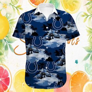 Indianapolis Colts Navy Blue Island Scenic Hawaiian Shirt Indianapolis Colts Navy Blue Island Scenic Hawaiian Shirt
