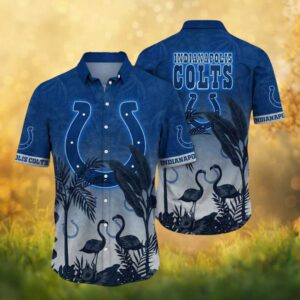 Indianapolis Colts Neon Horseshoe Flamingo Tropical Hawaiian Shirt
