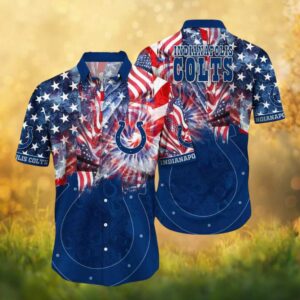 Indianapolis Colts Patriotic American Flag & Fireworks Hawaiian Shirt
