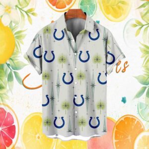 Indianapolis Colts Retro Mid Century Modern Pattern Hawaiian Shirt