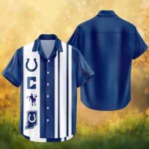 Indianapolis Colts Retro Vertical Stripe Hawaiian Shirt