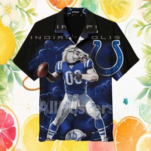 Indianapolis Colts “The Horse” Action Graphic Button Down Hawaiian Shirt Indianapolis Colts “The Horse” Action Graphic Button Down Hawaiian Shirt
