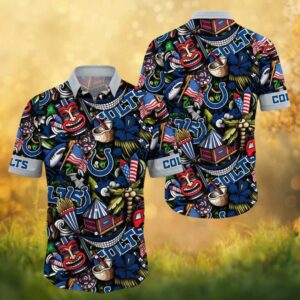 Indianapolis Colts Tiki Style Tropical Summer Party Hawaiian Shirt