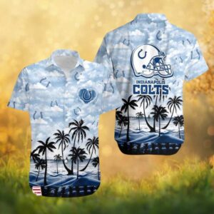 Indianapolis Colts Tropical Beach Palm Trees Helmet NFL Hawaiian Shirt