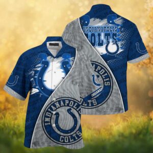 Indianapolis Colts Two Tone Marble Graphic Custom Hawaiian Shirt