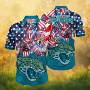 Jacksonville Jaguars American Flag Patriotic Fireworks Hawaiian Shirt