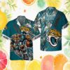 Jacksonville Jaguars White Floral Tropical Summer Hawaiian Shirt Jacksonville Jaguars White Floral Tropical Summer Hawaiian Shirt