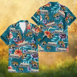 Jacksonville Jaguars Hibiscus Floral Tropical Pattern Personalized Hawaiian Shirt