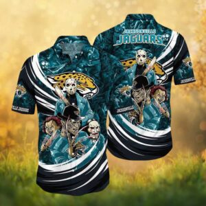 Jacksonville Jaguars Horror Movie Villains Slashers NFL Summer Hawaiian Shirt