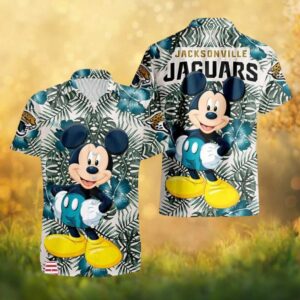 Jacksonville Jaguars Mickey Mouse Tropical Floral NFL Hawaiian Shirt