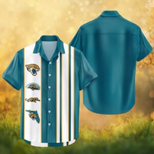 Jacksonville Jaguars Multi Logo Vertical Stripe Hawaiian Shirt