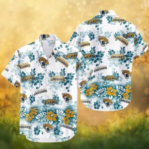 Jacksonville Jaguars White Floral Tropical Summer Hawaiian Shirt