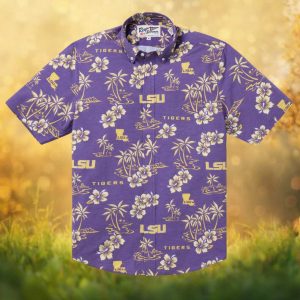 LSU Tigers NCAA Purple Gold Hibiscus Collegiate Hawaiian Shirt