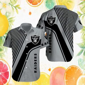 Las Vegas Raiders Modern Diagonal Stripe Grey & Black Hawaiian Shirt Las Vegas Raiders Modern Diagonal Stripe Grey & Black Hawaiian Shirt