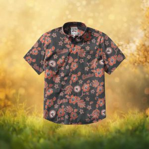 MLB Baltimore Orioles Reyn Spooner Charcoal Tropical Floral Hawaiian Shirt