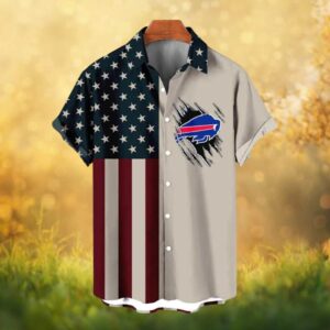 Buffalo Bills USA Flag Patriotic Claw Rip Hawaiian Shirt