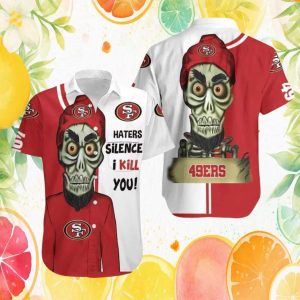 San Francisco 49ers “Haters Silence” Achmed Skull Graphic Hawaiian Shirt San Francisco 49ers “Haters Silence” Achmed Skull Graphic Hawaiian Shirt