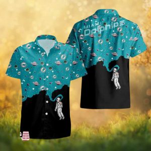 Miami Dolphins Astronaut Outer Space Galaxy Hawaiian Shirt