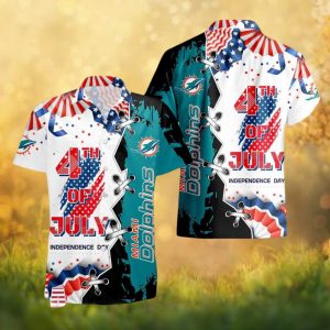Miami Dolphins NFL Patriotic Independence Day Tropical Hawaiian Shirt