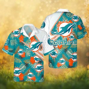 Miami Dolphins Tropical Teal & Orange Floral NFL Summer Beach Hawaiian Shirt Miami Dolphins Tropical Teal & Orange Floral NFL Summer Beach Hawaiian Shirt