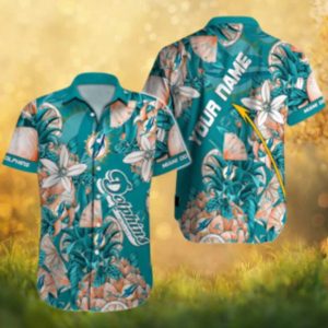 Miami Dolphins Vintage Tropical Fruit & Floral Custom Hawaiian Shirt