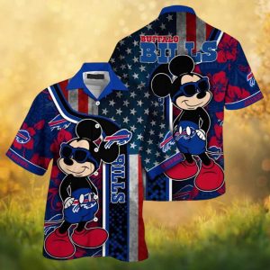 Mickey Mouse Buffalo Bills American Flag Patriotic Hawaiian Shirt