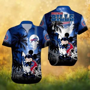 Mickey Mouse Buffalo Bills Tropical Night Beach Hawaiian Shirt