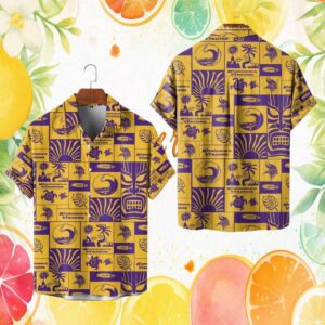 Minnesota Vikings Purple & Gold Tiki Tribal Hawaiian Shirt