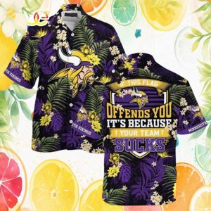 Minnesota Vikings Tropical Hawaiian Shirt Purple & Gold Fan Button Up Minnesota Vikings Tropical Hawaiian Shirt Purple & Gold Fan Button Up